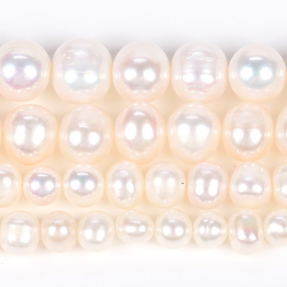 Natural Near-round Freshwater Pearl Beads