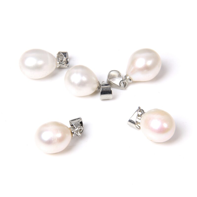Natural Water Drop Pearls Pendants with Clasp Charm (8*9m 10PCS)