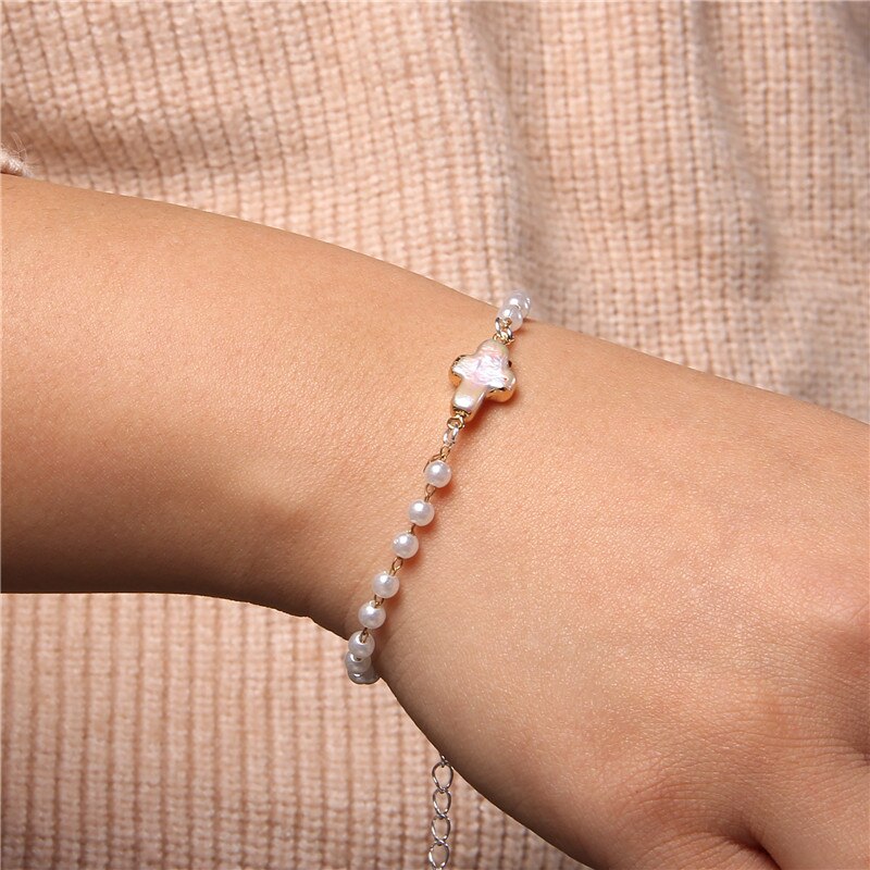 Tree Charm Bangles Adjustable Baroque Pearl Bracelet