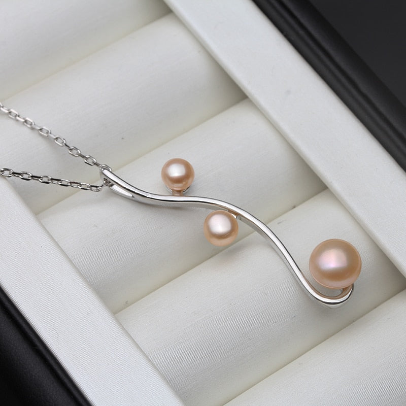 Multi Color Natural Freshwater 925 Silver Pearl Pendant For Women,Real Pearl Pendant Necklace Jewelry Anniversary Gift