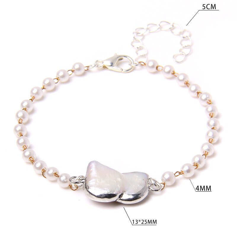 Tree Charm Bangles Adjustable Baroque Pearl Bracelet