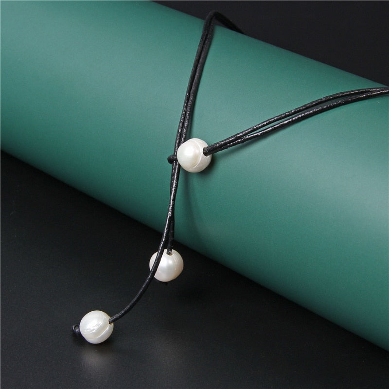 New Boho Ethnic Natural Pearl Rope Necklace