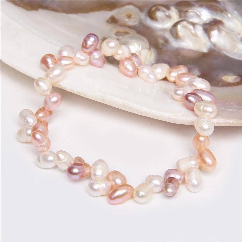 Natural Freshwater Pearl Bracelets Elegant Baroque Pearl