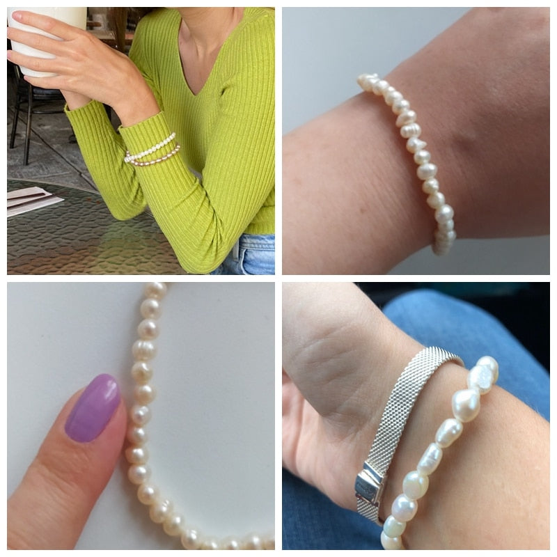 Natural Freshwater Pearl Bracelets Elegant Baroque Pearl