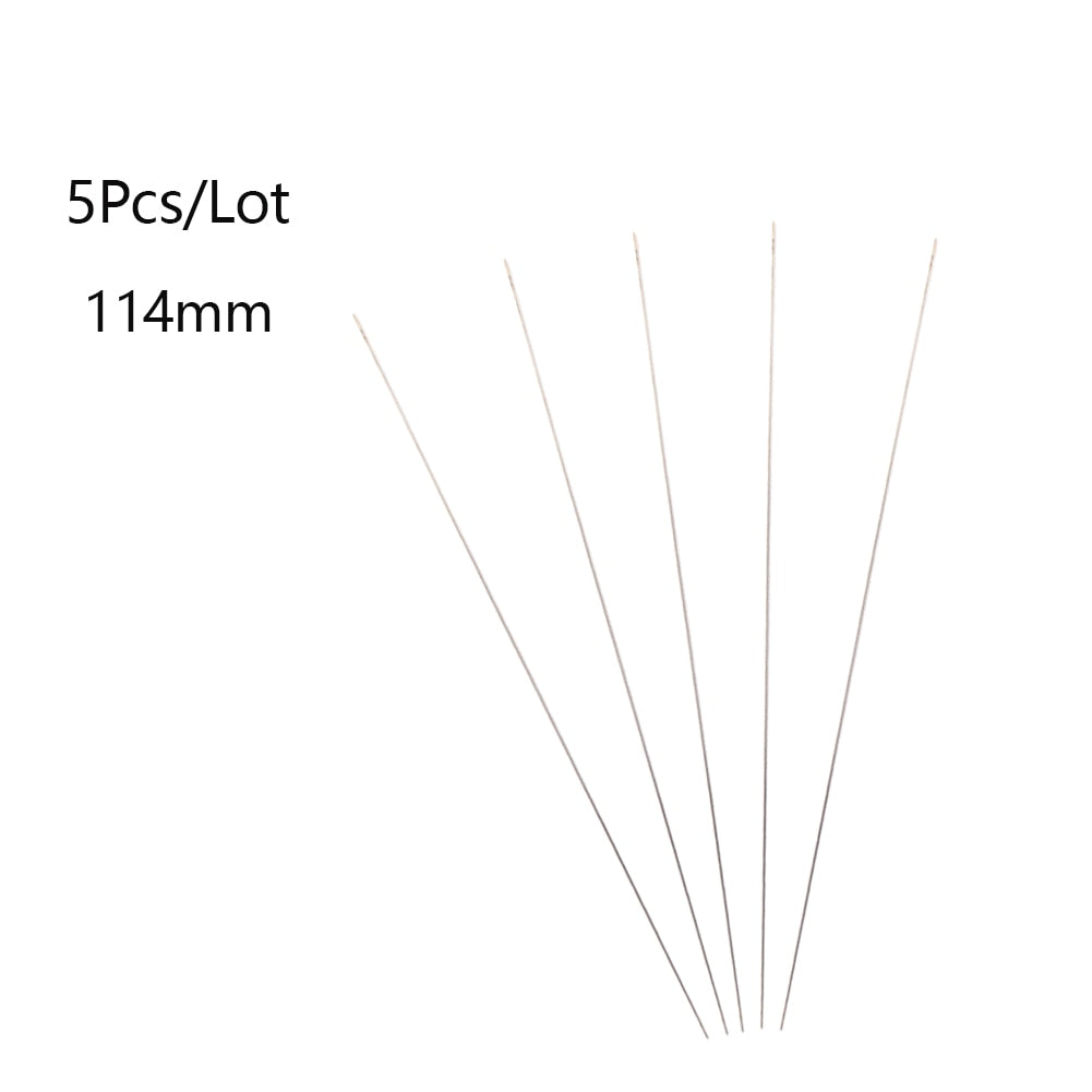 5Pcs Beading Needles Pins Open Curved Stainless Steel Tools For Threading String Cord Easy Jewelry Making