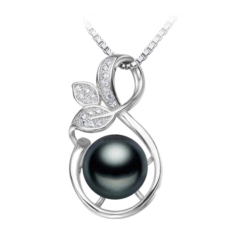 Real Natural Freshwater Pearl Pendant For Women,White 925 Sterling Silver Pendant Necklace Girl Best Birthday Gift