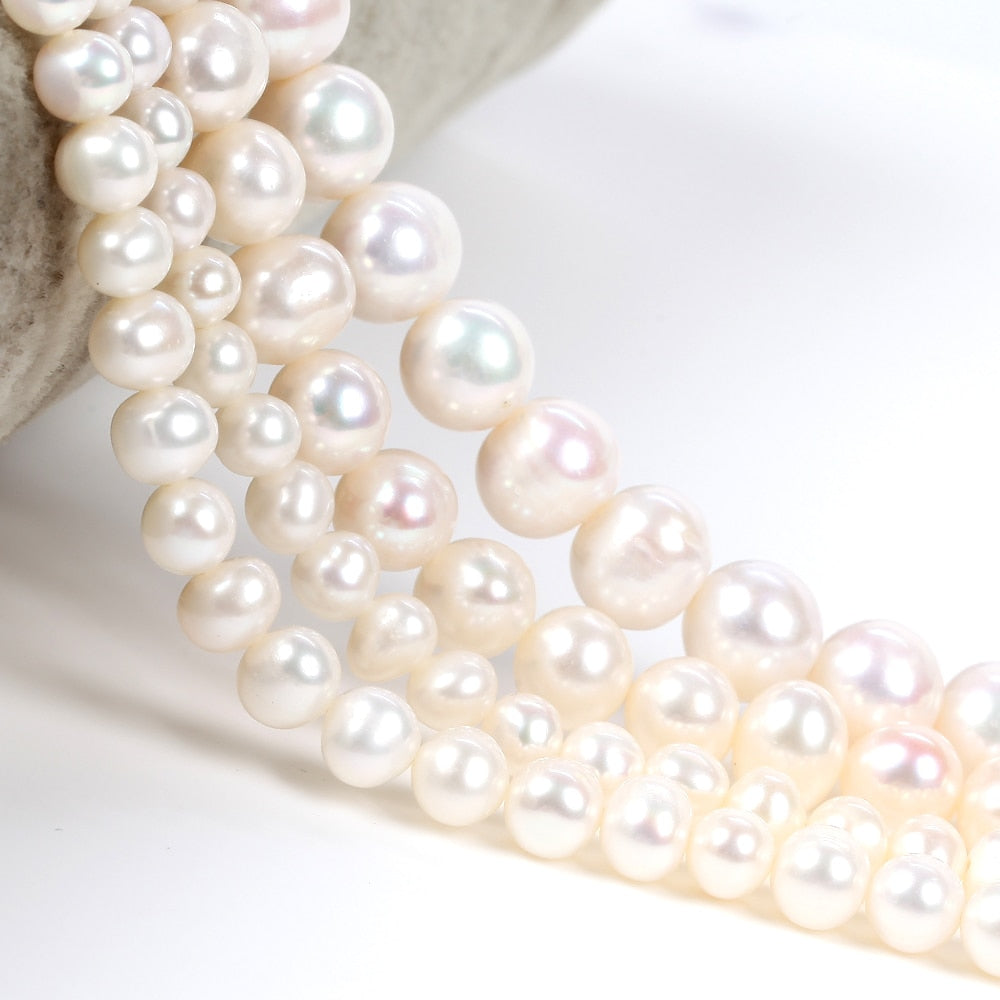 Natural Near-round Freshwater Pearl Beads