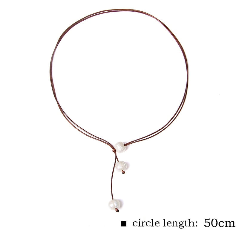 New Boho Ethnic Natural Pearl Rope Necklace