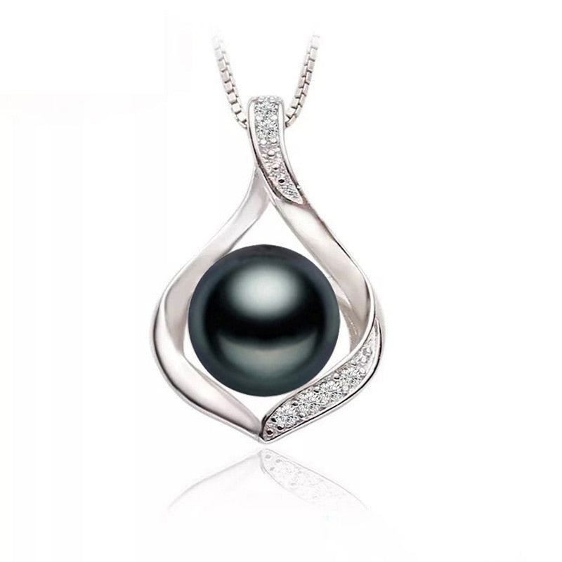 Natural Freshwater Pearl Pendant Necklace Women Fashion 925 Sterling Silver Boho Statement Necklace Pearl Jewelry