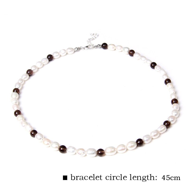 Gemstone Quartzs Natural White Pearl Beaded Necklace