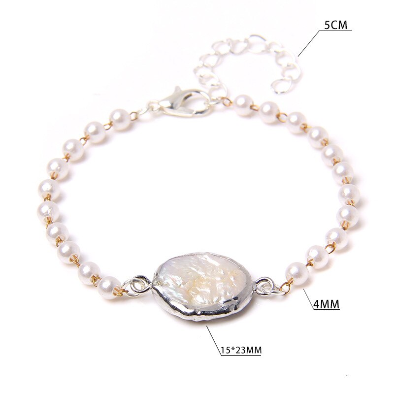Tree Charm Bangles Adjustable Baroque Pearl Bracelet