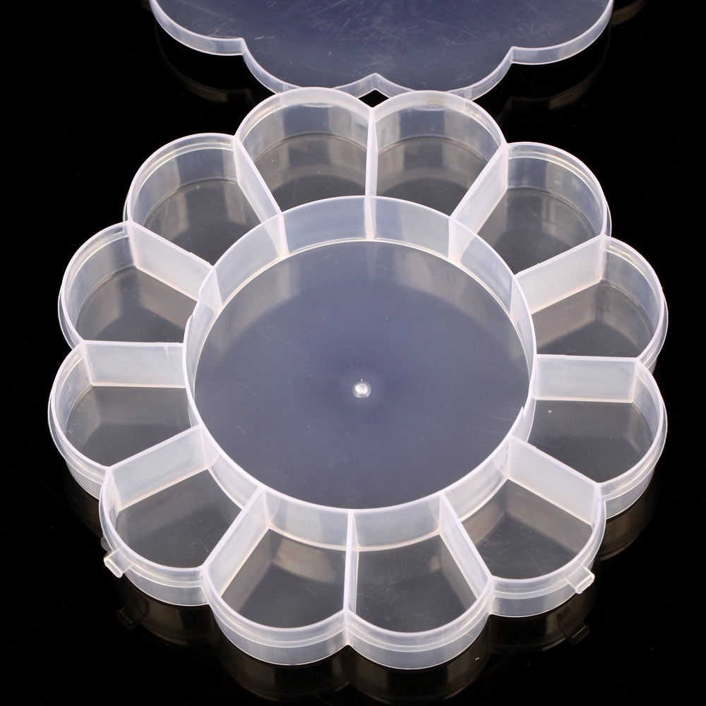 Transparent Plastic Storage Jewelry Box Compartment Adjustable Container For Beads Earring Jewelry Rectangle Case