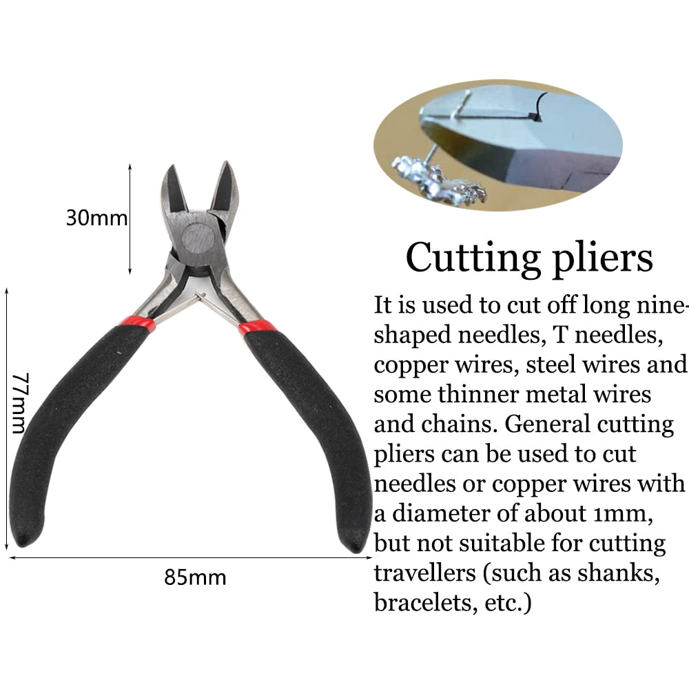 1 Pcs Stainless Steel Needle Nose Pliers Jewelry Making Hand Tool Black 12.5cm