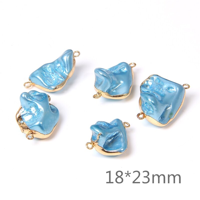 Natural Irregular Shell Pearl Beads Charms Connector (3PCS)