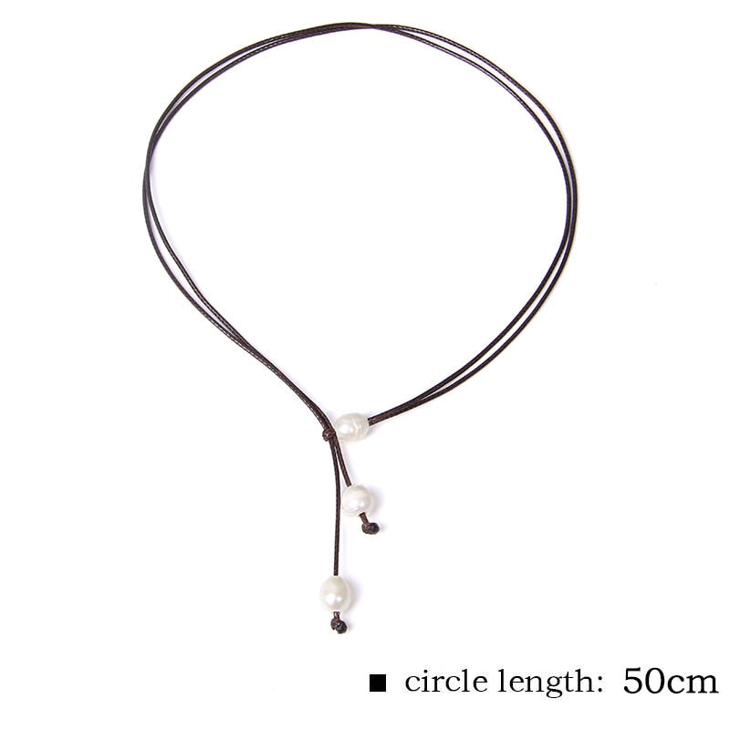 New Boho Ethnic Natural Pearl Rope Necklace