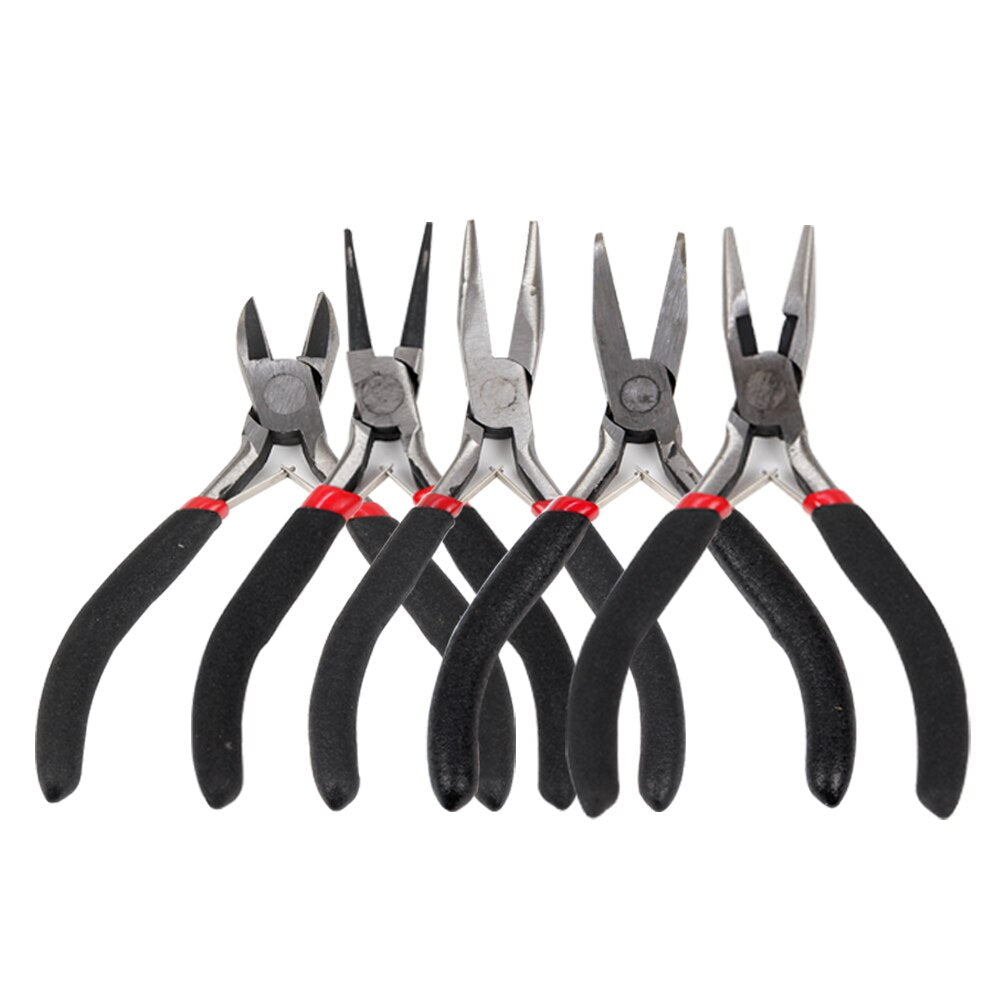 1 Pcs Stainless Steel Needle Nose Pliers Jewelry Making Hand Tool Black 12.5cm