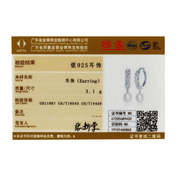 WOSTU Real 925 Sterling Silver Earrings Shining CZ Wheat Pearl Hoop Earrings Earrings For Women Friendship Jewelry CTE446