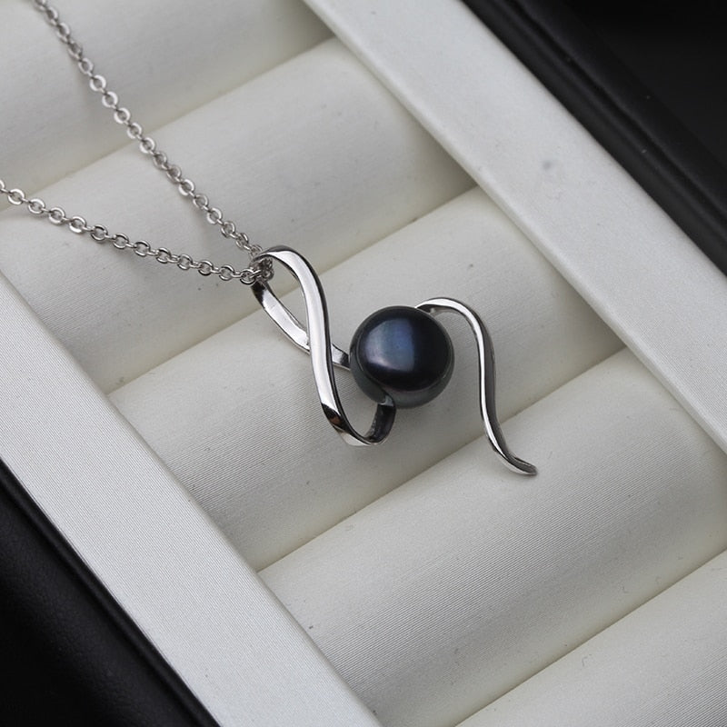 925 Sterling Silver Chain Natural Freshwater Pearl Pendants Fine Jewelry For Women Party Gift