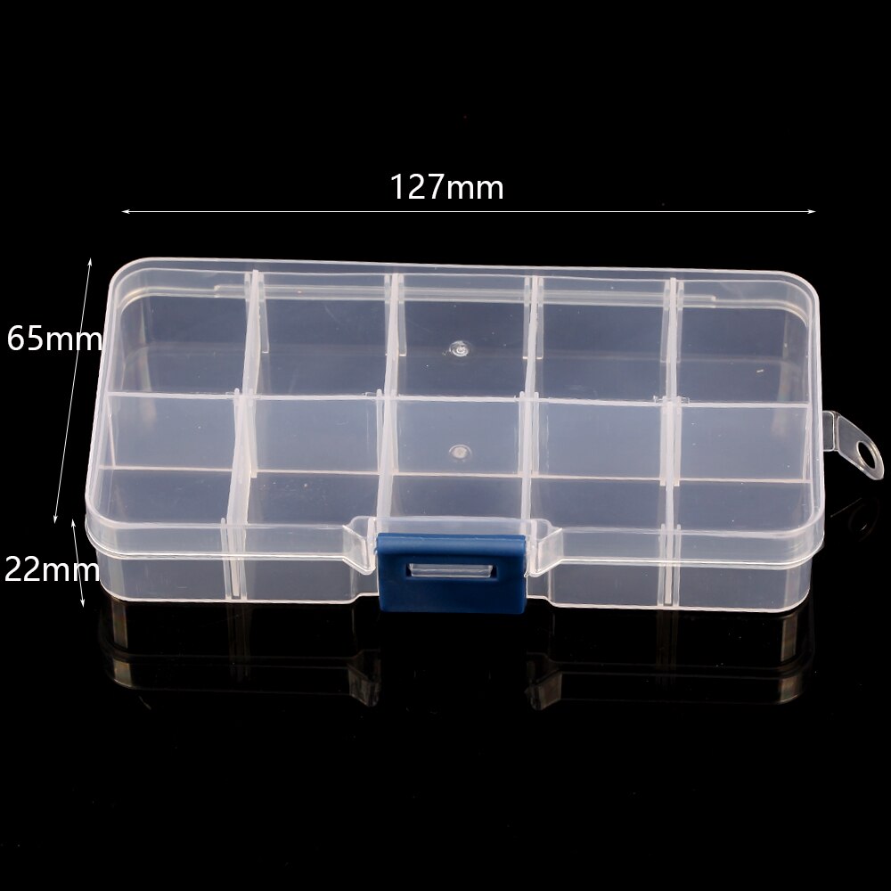 Transparent Plastic Storage Jewelry Box Compartment Adjustable Container For Beads Earring Jewelry Rectangle Case