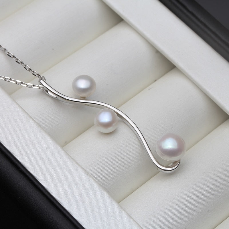 Multi Color Natural Freshwater 925 Silver Pearl Pendant For Women,Real Pearl Pendant Necklace Jewelry Anniversary Gift