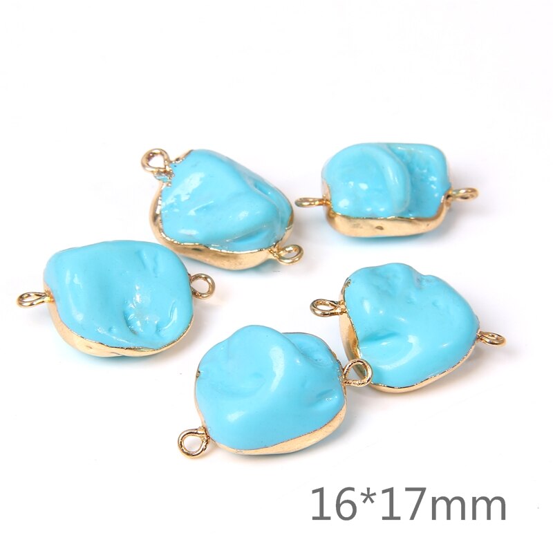 Natural Irregular Shell Pearl Beads Charms Connector (3PCS)