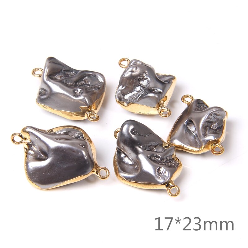 Natural Irregular Shell Pearl Beads Charms Connector (3PCS)