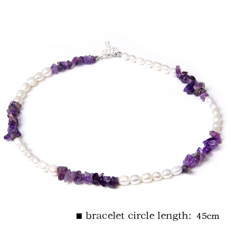 Amethysts &amp; Red Coral Turquoises Natural Pearls Necklace