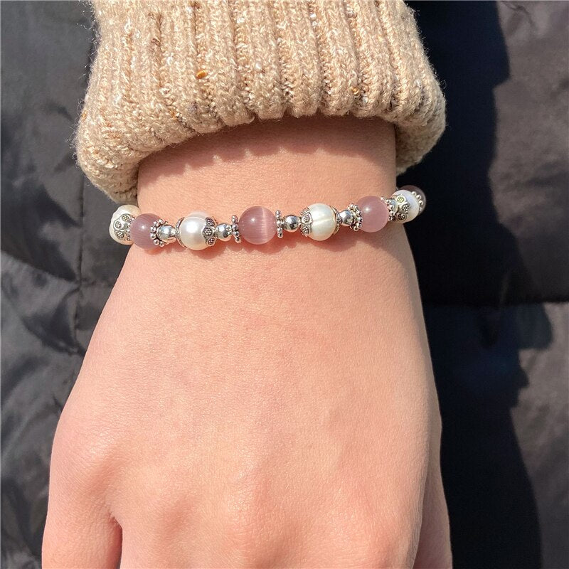 Quartzs Natural Pearls Bracelet