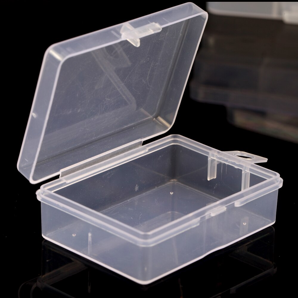 Transparent Plastic Storage Jewelry Box Compartment Adjustable Container For Beads Earring Jewelry Rectangle Case