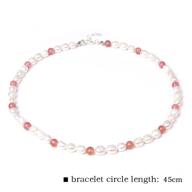 Gemstone Quartzs Natural White Pearl Beaded Necklace