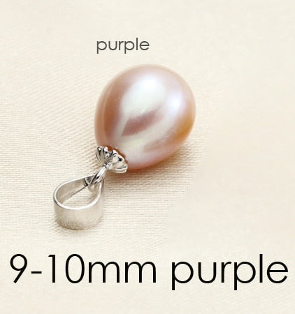 Freshwater Pearl Pendant 925 silver,9-10mm real natural pearl jewelry wholesale