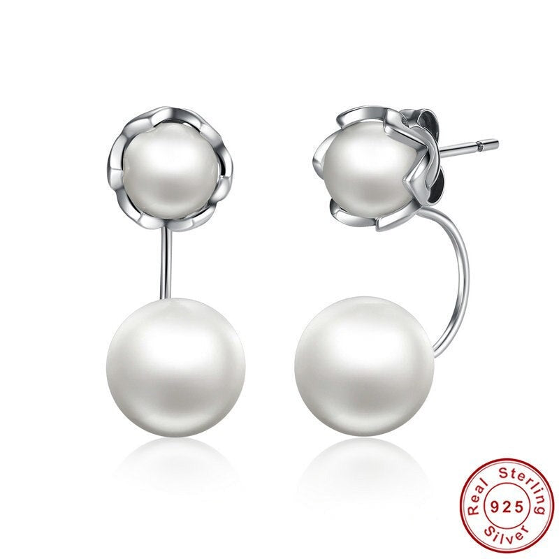 Twin Pearl Drop Earrings