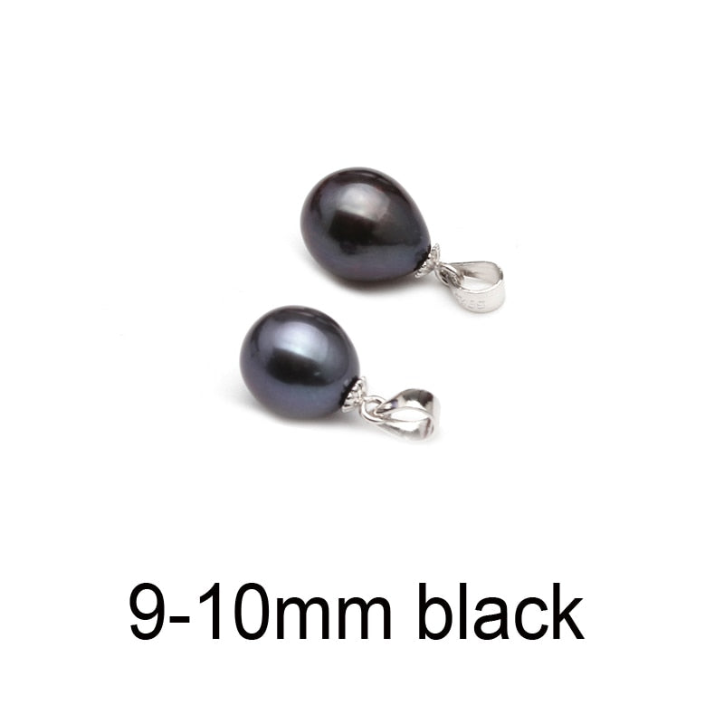 Freshwater Pearl Pendant 925 silver,9-10mm real natural pearl jewelry wholesale