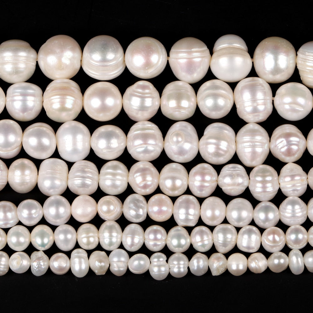 Natural Oval Shape Freshwater Pearls Beads