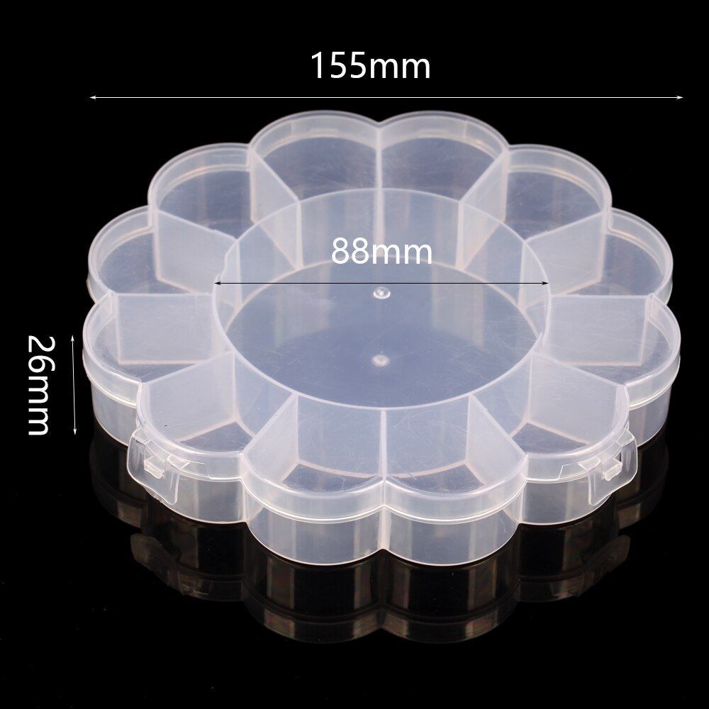 Transparent Plastic Storage Jewelry Box Compartment Adjustable Container For Beads Earring Jewelry Rectangle Case