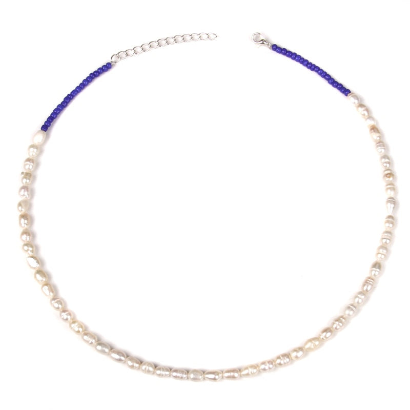 Purple Black Pearl Beaded Elegant Natural Pearl Necklace