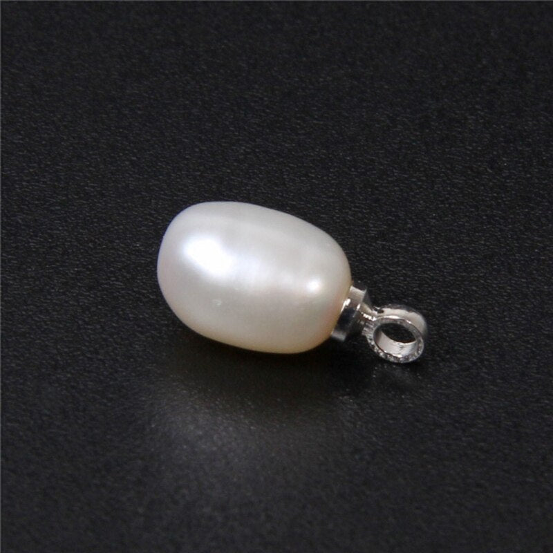 Natural Water Drop White Pearl Pendant Charms (6*7mm 10PCS)