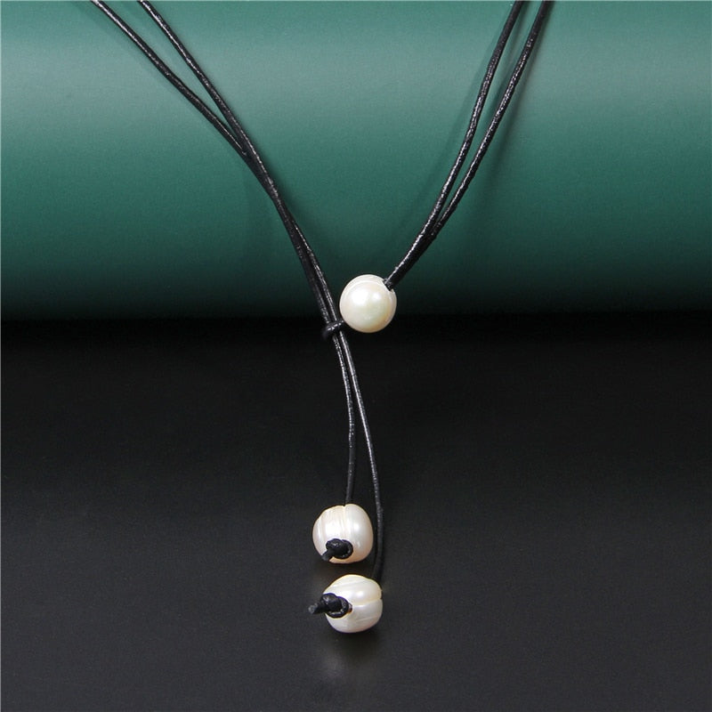 New Boho Ethnic Natural Pearl Rope Necklace