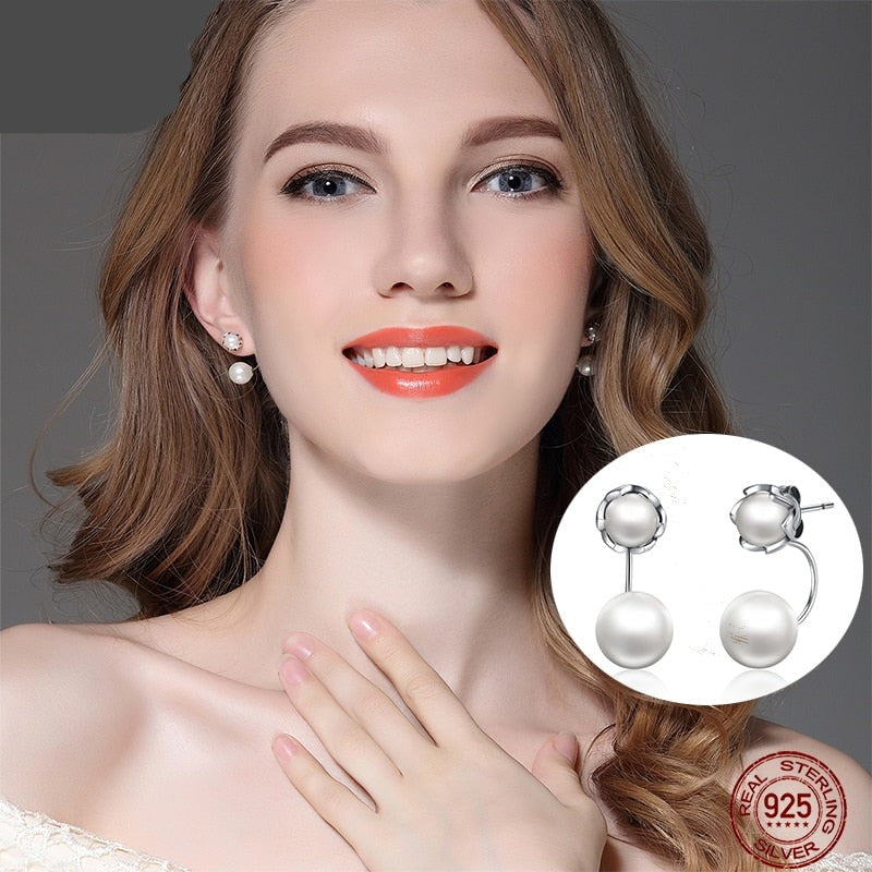 Twin Pearl Drop Earrings