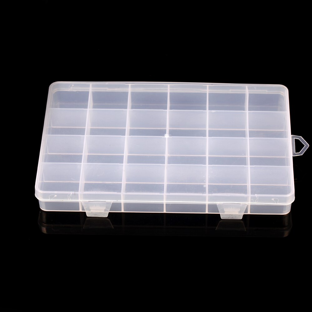 Transparent Plastic Storage Jewelry Box Compartment Adjustable Container For Beads Earring Jewelry Rectangle Case