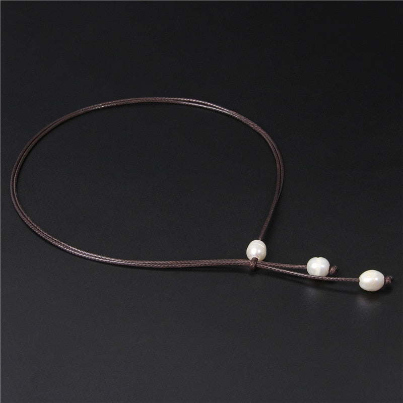 New Boho Ethnic Natural Pearl Rope Necklace