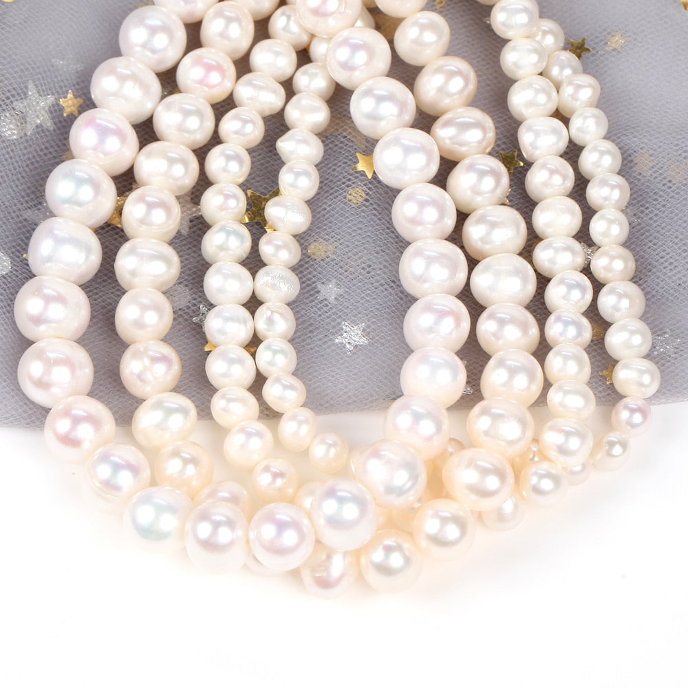 Natural Near-round Freshwater Pearl Beads