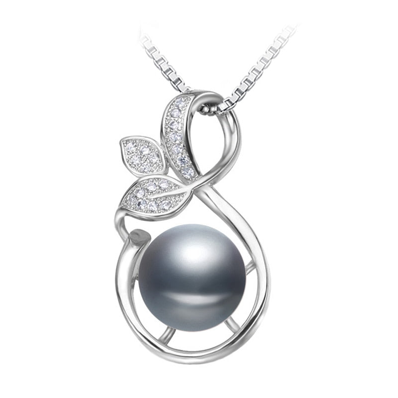 Real Natural Freshwater Pearl Pendant For Women,White 925 Sterling Silver Pendant Necklace Girl Best Birthday Gift