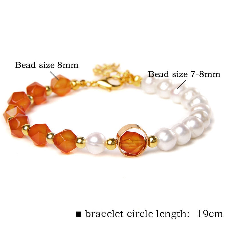 Natural Stone Amazonite Freshwater Pearl Bracelet