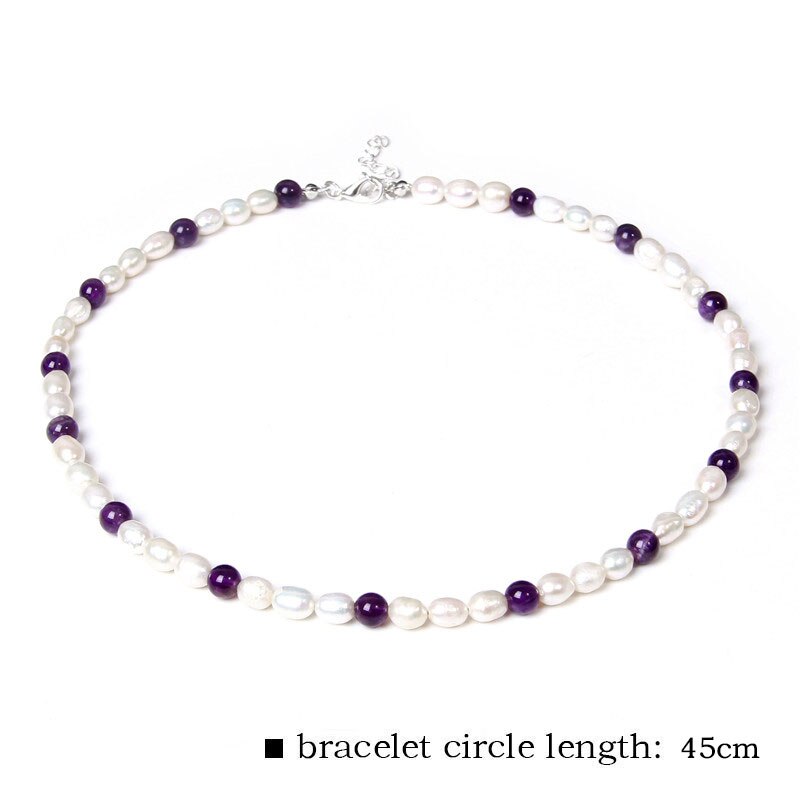 Gemstone Quartzs Natural White Pearl Beaded Necklace