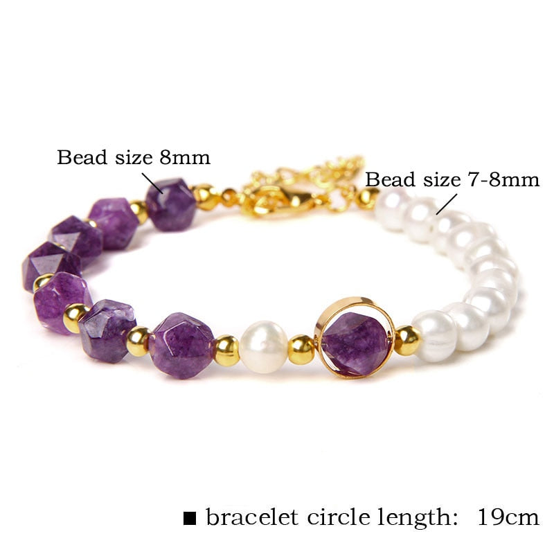 Natural Stone Amazonite Freshwater Pearl Bracelet