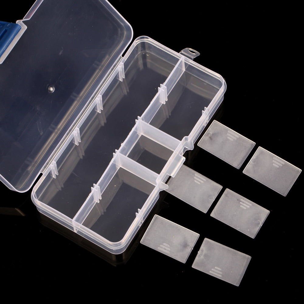 Transparent Plastic Storage Jewelry Box Compartment Adjustable Container For Beads Earring Jewelry Rectangle Case