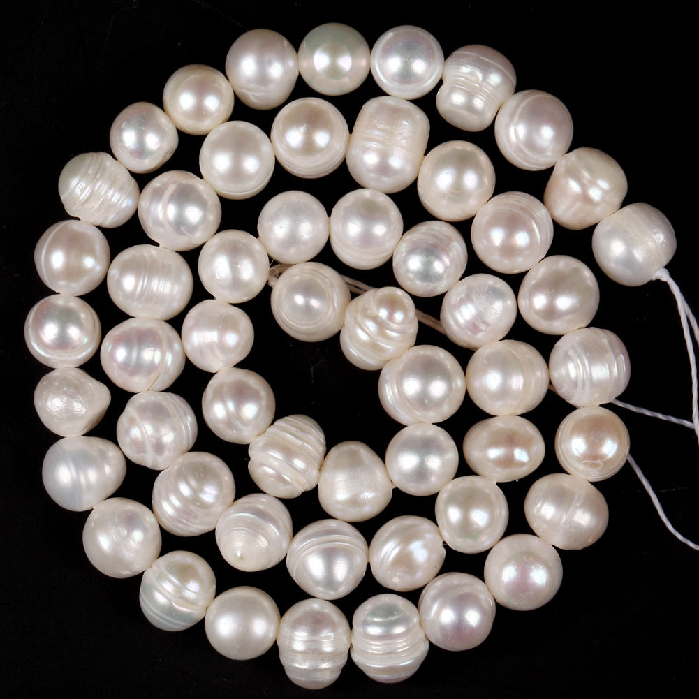 Natural Oval Shape Freshwater Pearls Beads