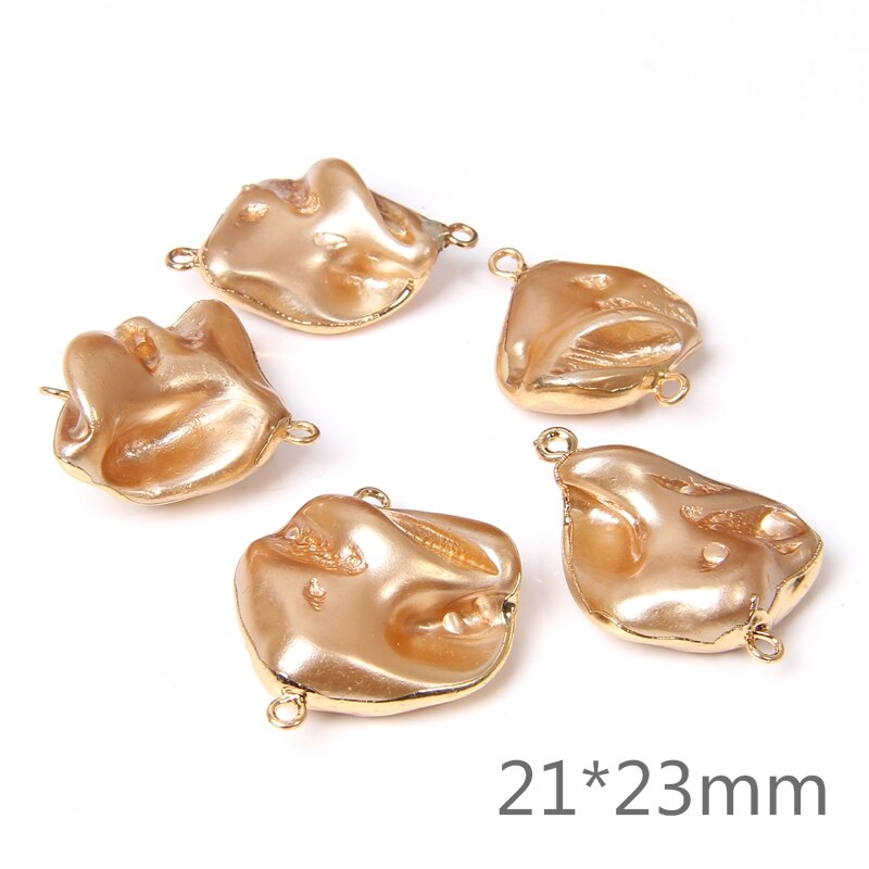 Natural Irregular Shell Pearl Beads Charms Connector (3PCS)