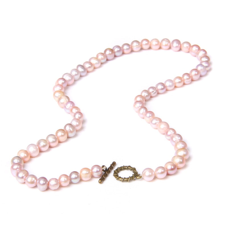 Classic Natural Pearls Necklace Simple Chain